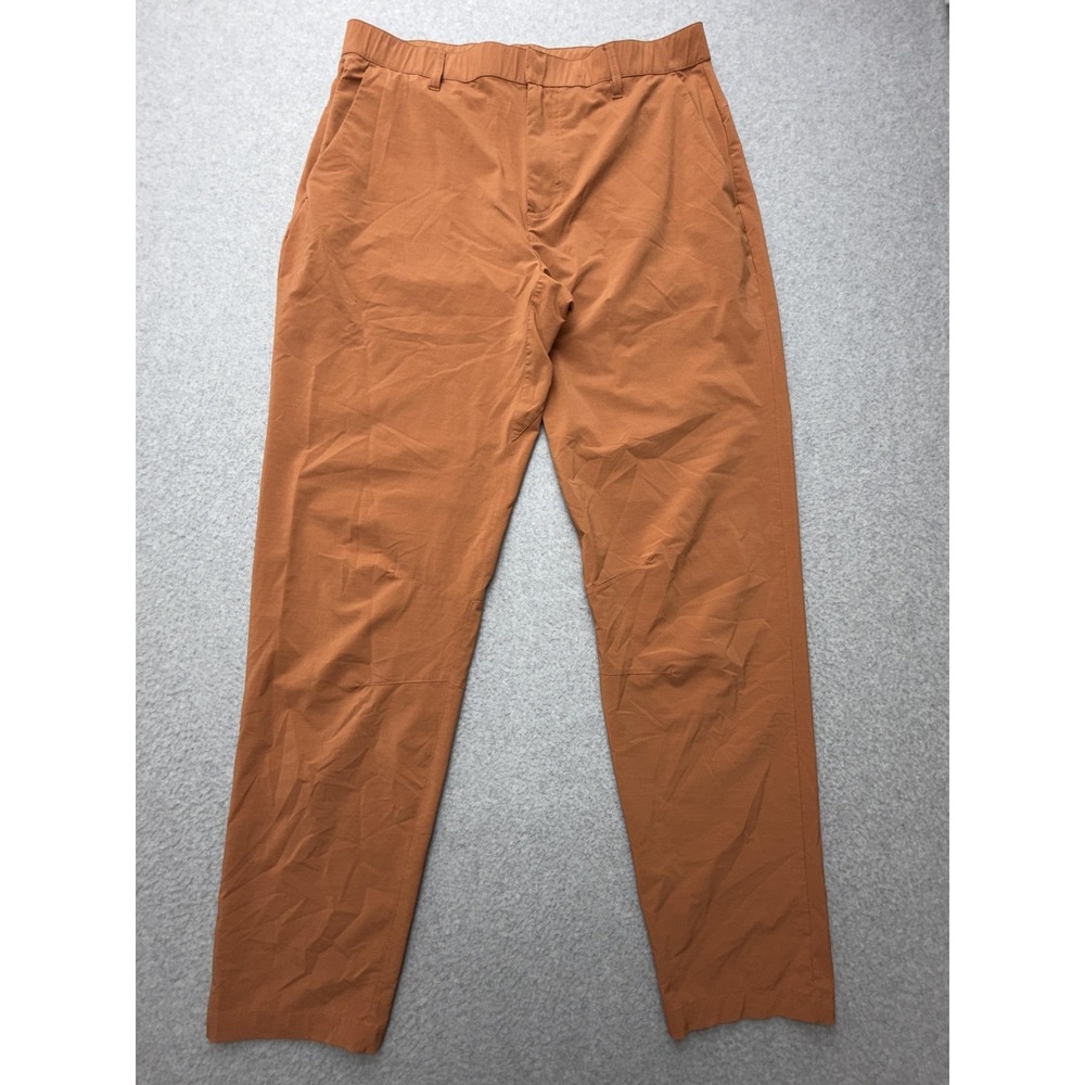 Fabletics Pants Mens Large Orange‎ Stretch Elastic Waist Lightweight Athletic